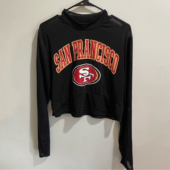NFL Tops - NFL San Francisco Black Crop Top
